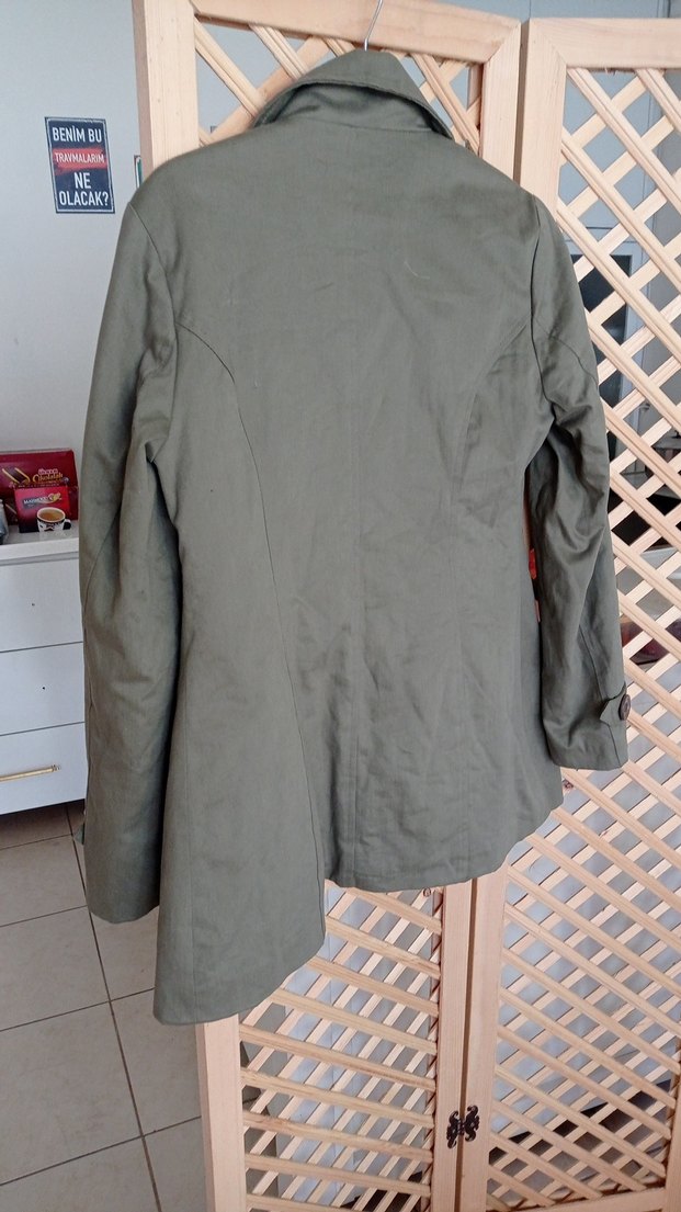 Gri Midi Kadın Trençkot - Görsel 4