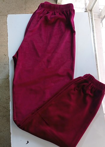 Bordo Nakışlı Rahat Kadın Pijama Takımı - Görsel 3