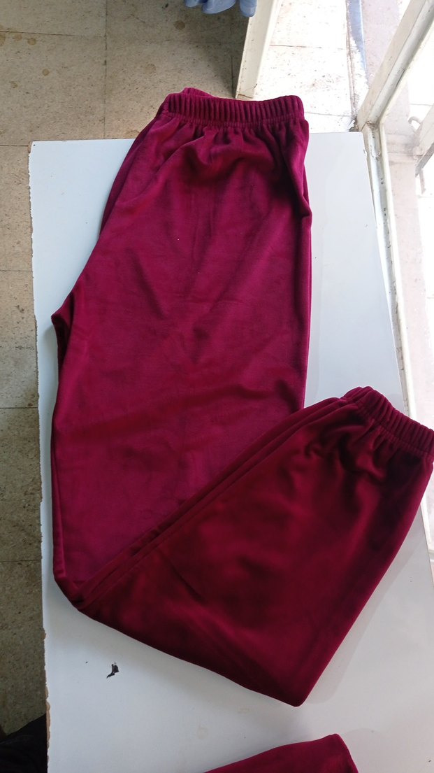 Bordo Nakışlı Rahat Kadın Pijama Takımı - Görsel 3