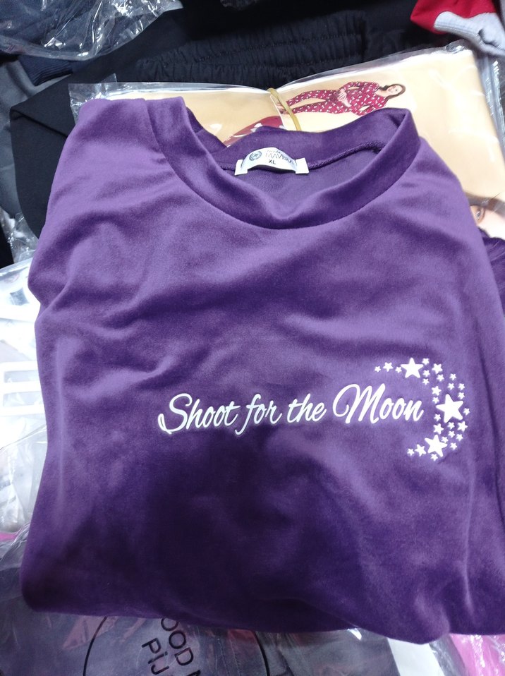 Mor Uzun Kollu Rahat Kadın Pijama Takımı - Görsel 2