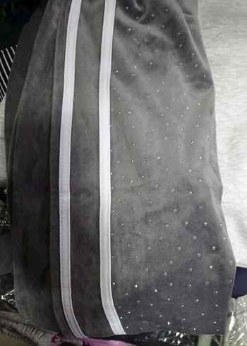 Gri taşlıı Uzun Kesim Kadın eşofman takımı - Görsel 4