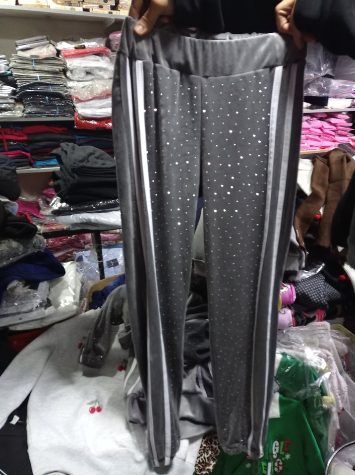 Gri taşlıı Uzun Kesim Kadın eşofman takımı - Görsel 3