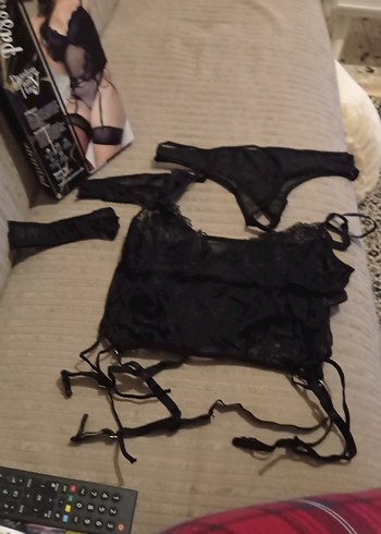 Siyah Goth Midi Kadın İç Giyim - Görsel 3