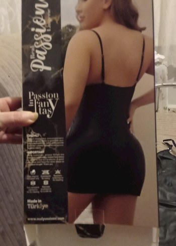 Siyah Gotik Strappy Midi Kadın Gecelik - Görsel 2