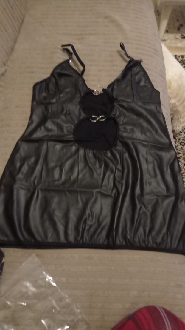 Siyah Gotik Strappy Midi Kadın Gecelik - Görsel 3