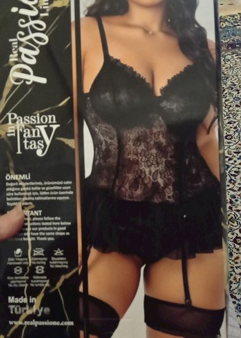 Siyah Mini Dantel Gecelik - Görsel 2