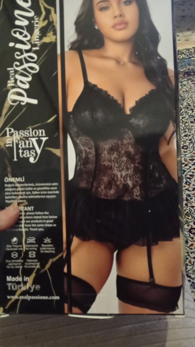 Siyah Mini Dantel Gecelik - Görsel 2