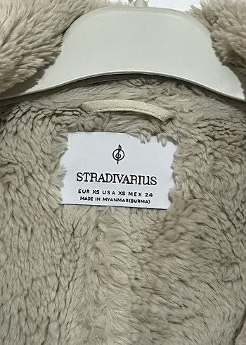 Stradivarius Beyaz Kürklü Midi Kadın Kış Montu - Görsel 5