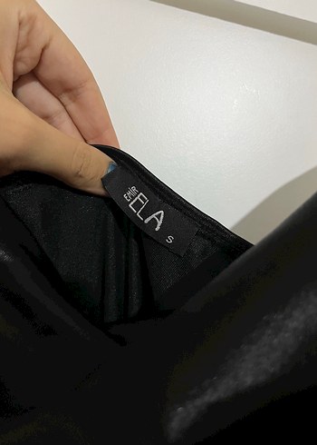 Siyah Parlak Straplez Uzun Mezuniyet Elbisesi - Görsel 5