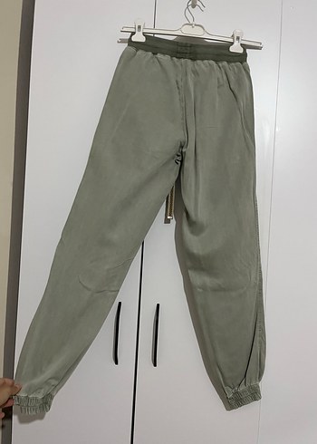 Oxxo Bol Kesim Haki Keten Pantolon - Görsel 2