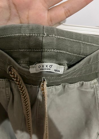 Oxxo Bol Kesim Haki Keten Pantolon - Görsel 3
