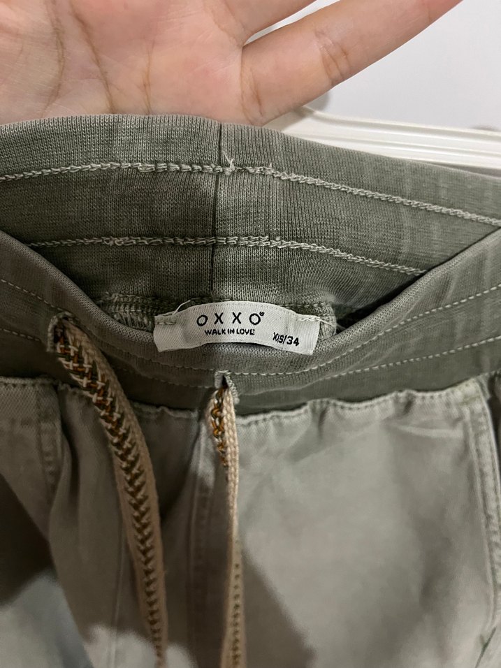 Oxxo Bol Kesim Haki Keten Pantolon - Görsel 3