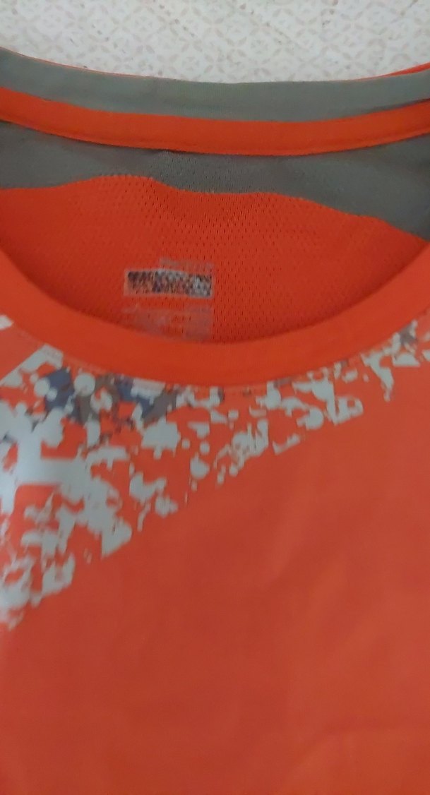 Erkek Turuncu Baskılı Spor Tişört - Görsel 2