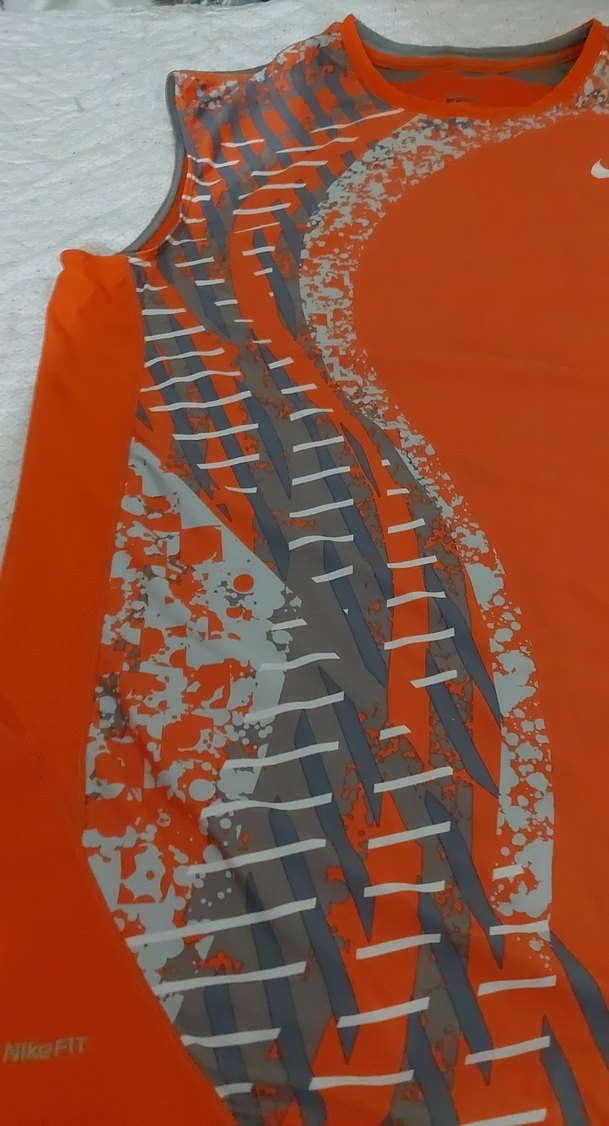 Erkek Turuncu Baskılı Spor Tişört - Görsel 3