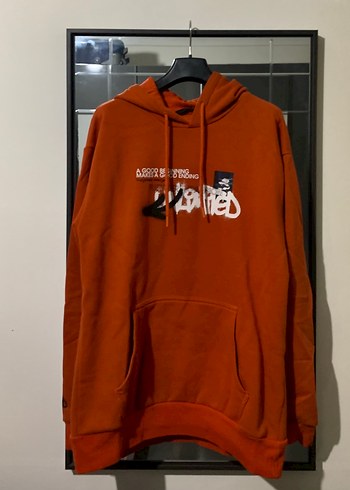 LCW Turuncu Kapüşonlu Baskılı Erkek Sweatshirt