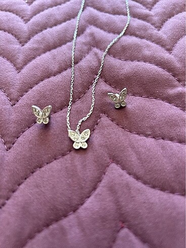 Swarovski kolye küpe takımı