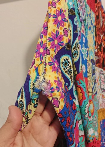 Renkli Desenli Bohem Kadın Kimono - Görsel 2