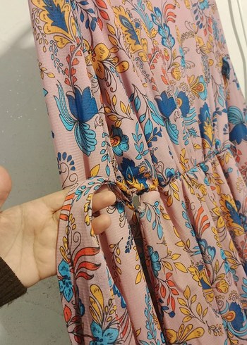 Bohem Çok Renkli Uzun Elbise - Görsel 6