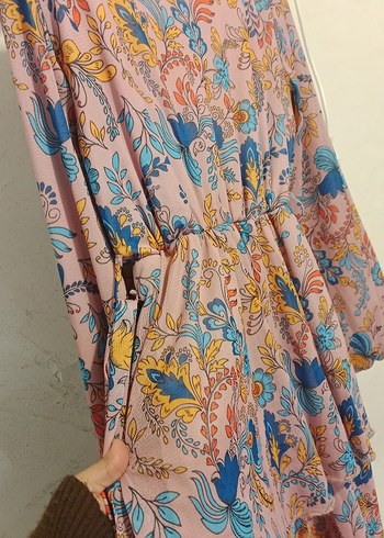 Bohem Çok Renkli Uzun Elbise - Görsel 3