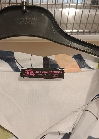 Gri Çok Renkli Uzun Bağcıklı Elbise - Görsel 4