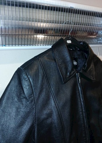 Hakiki Deri Mont  44 Beden  Siyah (Acil Satılık) - Görsel 3