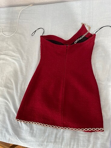 xs Beden bordo Renk Zara gece elbisesi