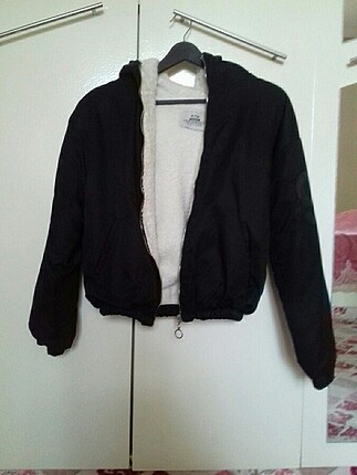 İçi peluş crop Mont