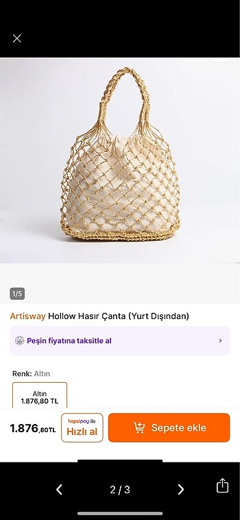 Altın renk çanta