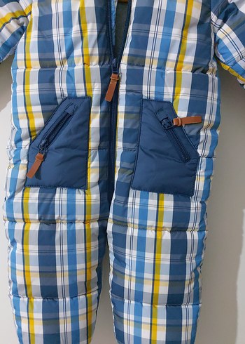 Mavi Ekose Erkek Bebek Kayak Tulumu - Görsel 2