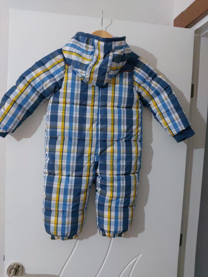 Mavi Ekose Erkek Bebek Kayak Tulumu - Görsel 5