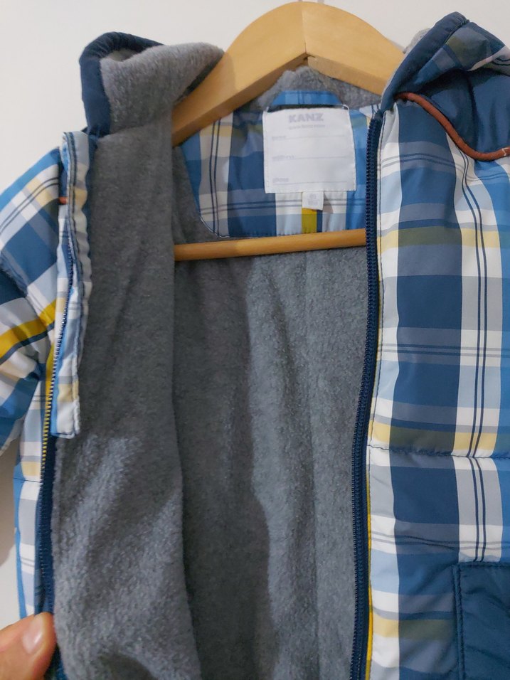 Mavi Ekose Erkek Bebek Kayak Tulumu - Görsel 4