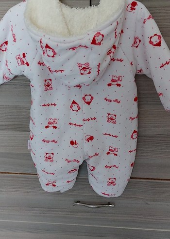 Beyaz Renkli Desenli Bebek Kız Tulum - Görsel 4