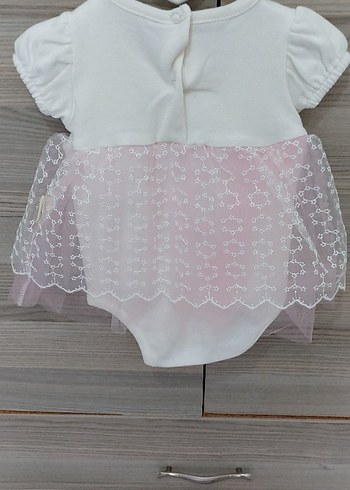 Diğer Beyaz Dantel Detaylı Kısa Kollu Bebek Elbisesi