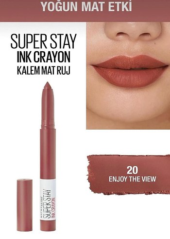Maybelline Super Stay Ink Crayon Mat Ruj 20 Beige