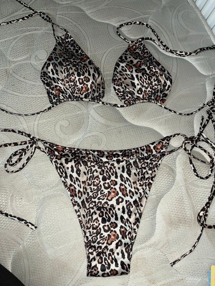 Yılan Desenli Kahverengi Modern bikini takımı - Görsel 2