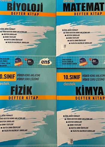 10. Sınıf Destek Defter Kitap Seti -Kimya, Fizik, Matematik biyo