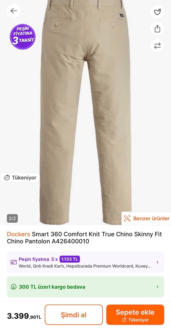 Dockers Smart 360 Comfort Knit True Chino - Görsel 2