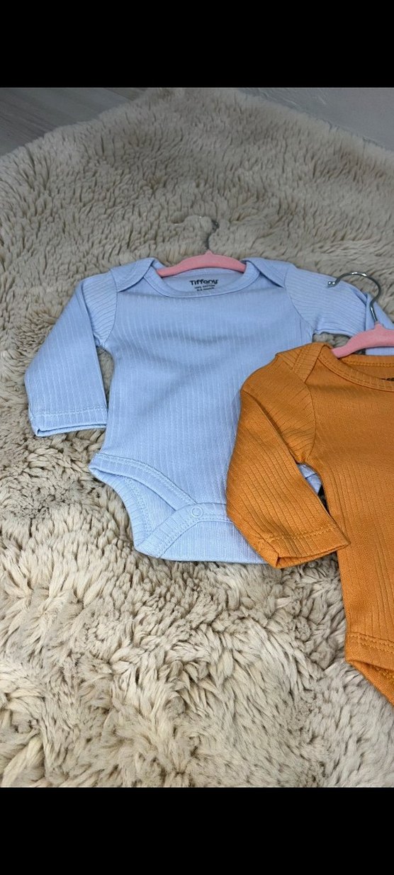 Uzun Kollu Örgü Pamuklu Bebek Body - Görsel 5