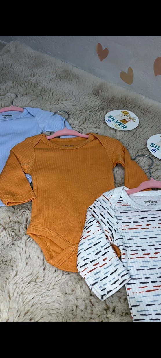 Uzun Kollu Örgü Pamuklu Bebek Body - Görsel 4