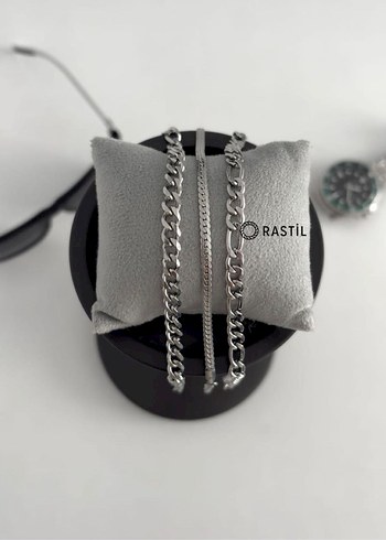 3lü Set Çelik Erkek Bileklik