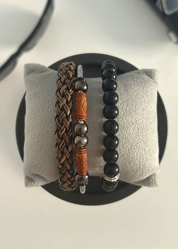 Hasır ve Doğal Taş Erkek Bileklik - Görsel 4
