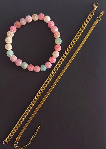 'lü Damarlı Akik ve Çelik Kadn Bileklik - Görsel 2