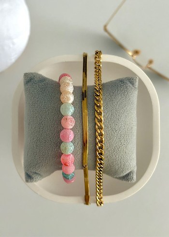 'lü Damarlı Akik ve Çelik Kadn Bileklik - Görsel 5