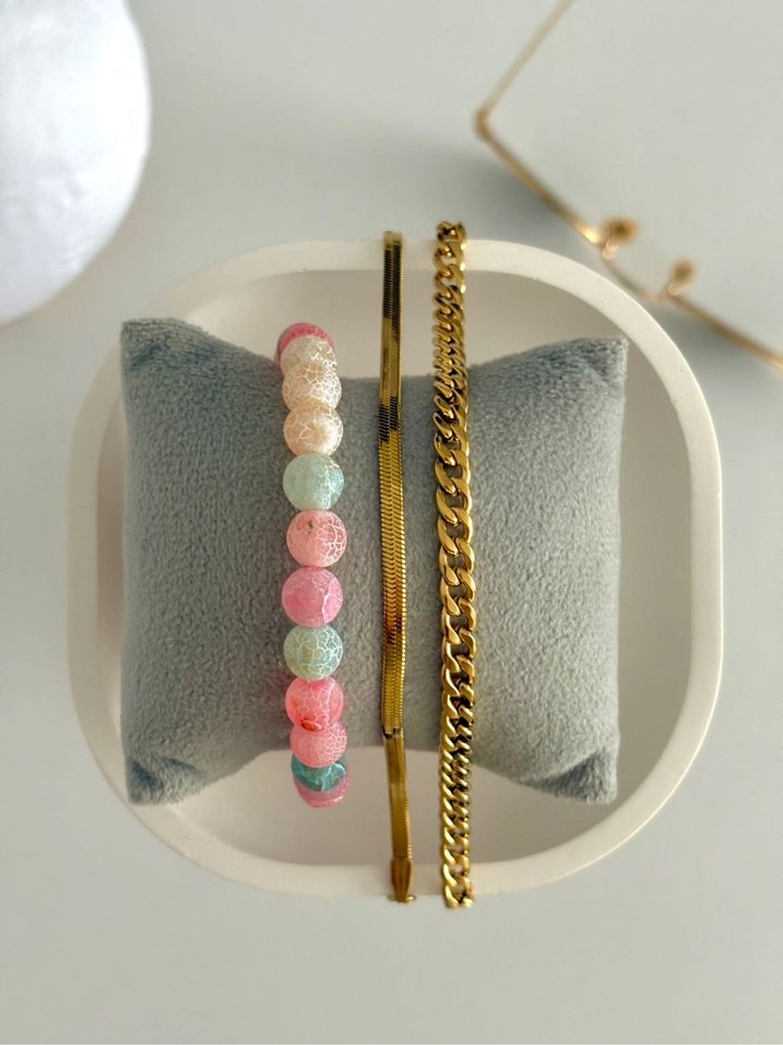 'lü Damarlı Akik ve Çelik Kadn Bileklik - Görsel 5