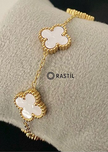 Beden altın Renk Van Cleef Model Çelik Bileklik