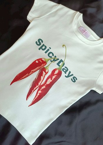 Beyaz Baskılı Kısa Kollu Baby Tee Pinterest - Görsel 2