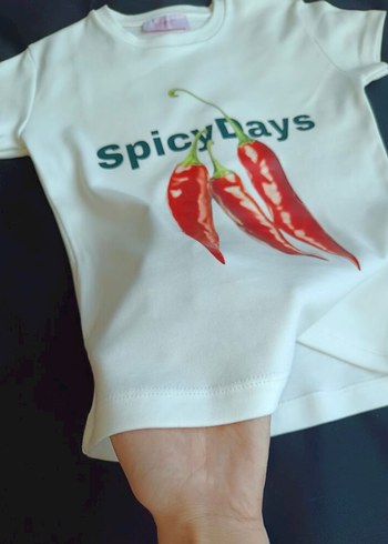 Beyaz Baskılı Kısa Kollu Baby Tee Pinterest - Görsel 3