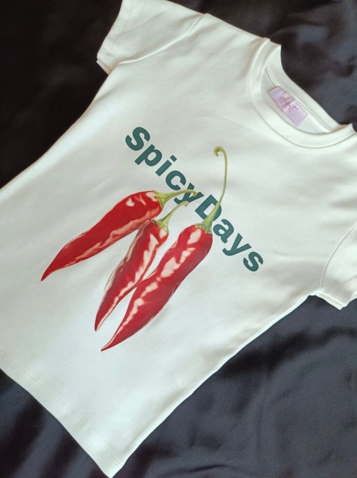 Beyaz Baskılı Kısa Kollu Baby Tee Pinterest - Görsel 2