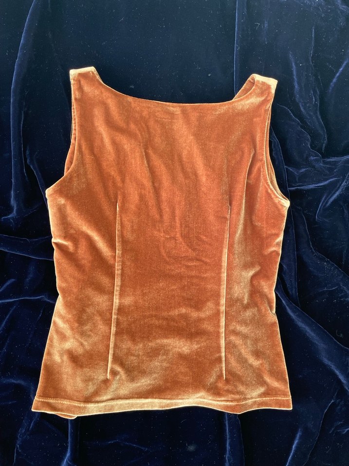 Düğmeli Kadife Kadın Yelek Vintage - Görsel 2