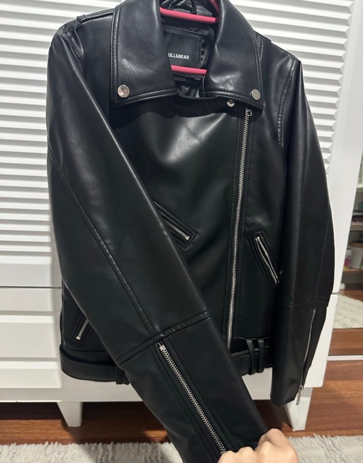 Pull bear Kadın Siyah Deri Biker Ceket - Görsel 2